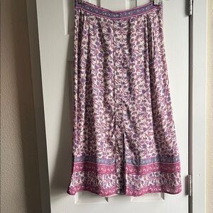 Sezane Multicolor Floral Midi Skirt, 36FR, EUC